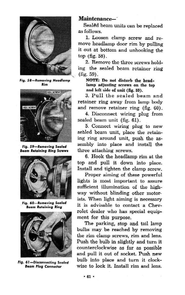1951 Chevrolet Trucks Operators Manual Page 74
